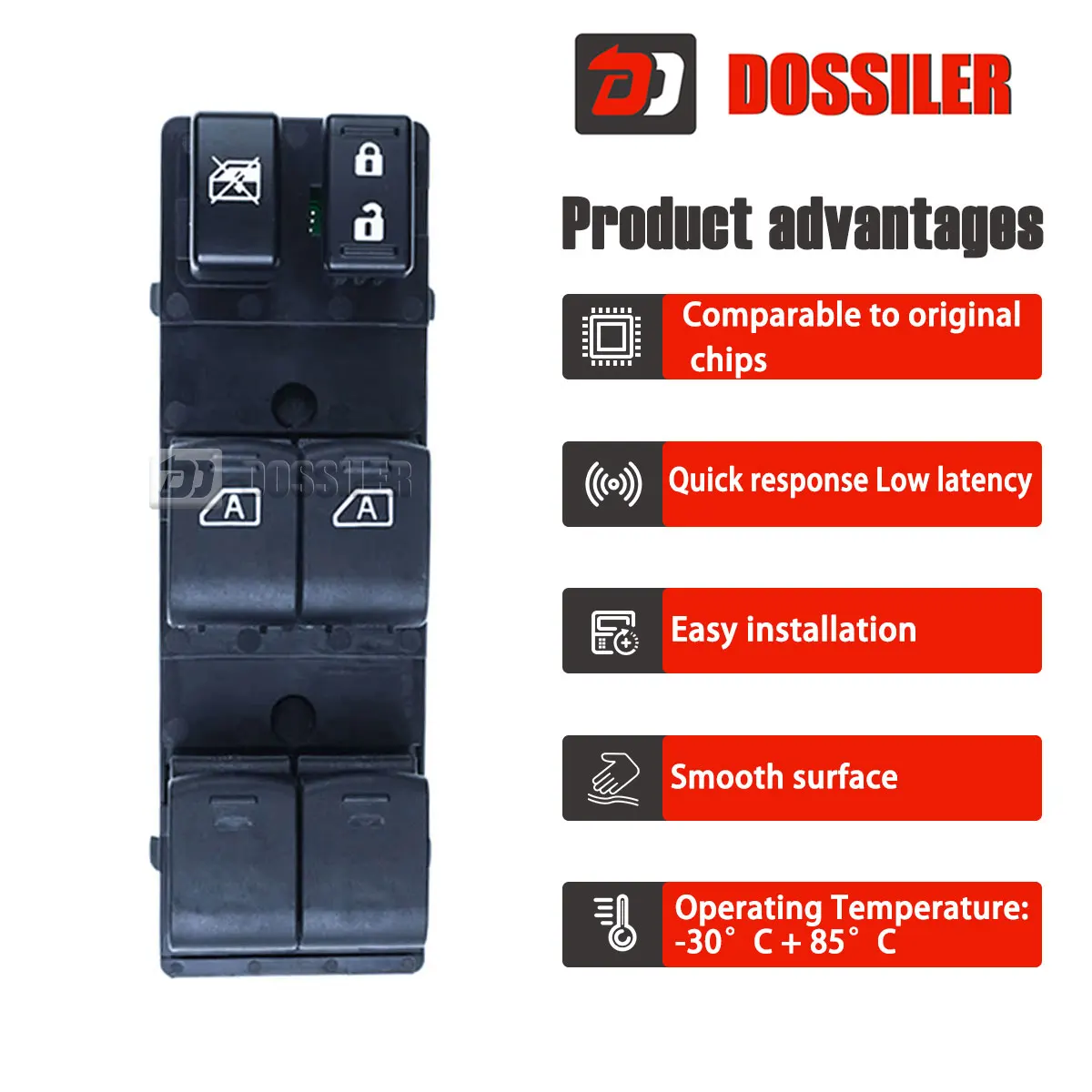 25401-ZN50C Dossiler Power Window Master Control Switch Driver Side Left For Nissan Altima 4 Door 2007 2008 2009 2010 2011 2012