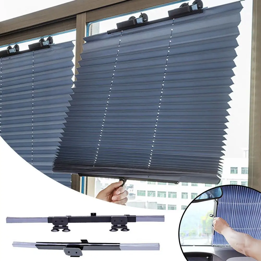 Car Automatic Retractable Foldable Sunshade Windshield Suction Cup Sun Protection Heat Insulation Curtain Auto Accessories