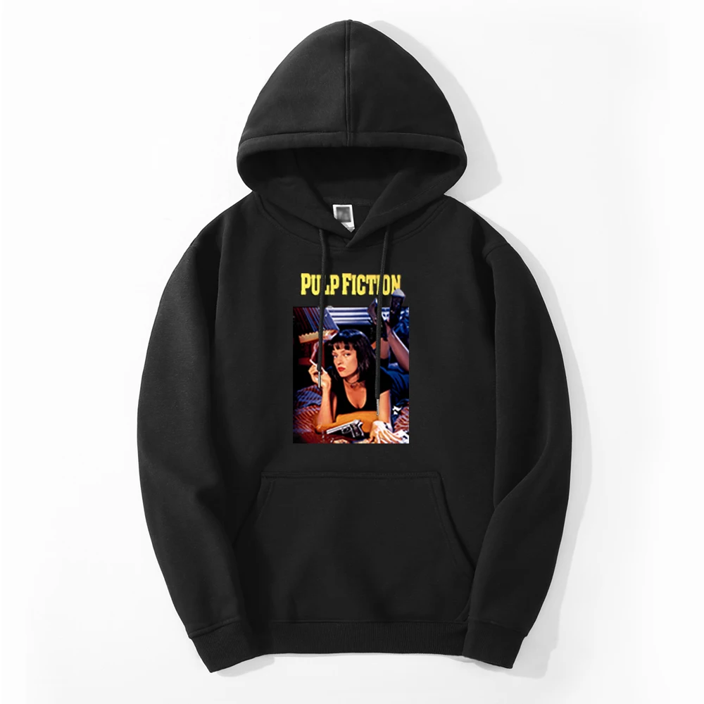 

Classics Retro Style Pulp Fiction Girl Spring Men Fleece Printing Hoodies Sweatshirts Harajuku Thick Hoody Cool Sweatshirt