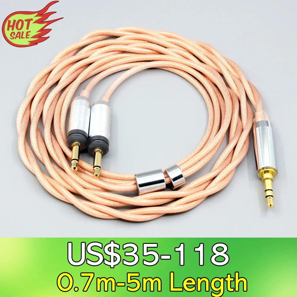 

LN008271 Type6 756 core Shielding 7n Litz OCC Earphone Cable For Focal Clear Elear Elex Elegia Stellia Dual 3.5mm headphone plug