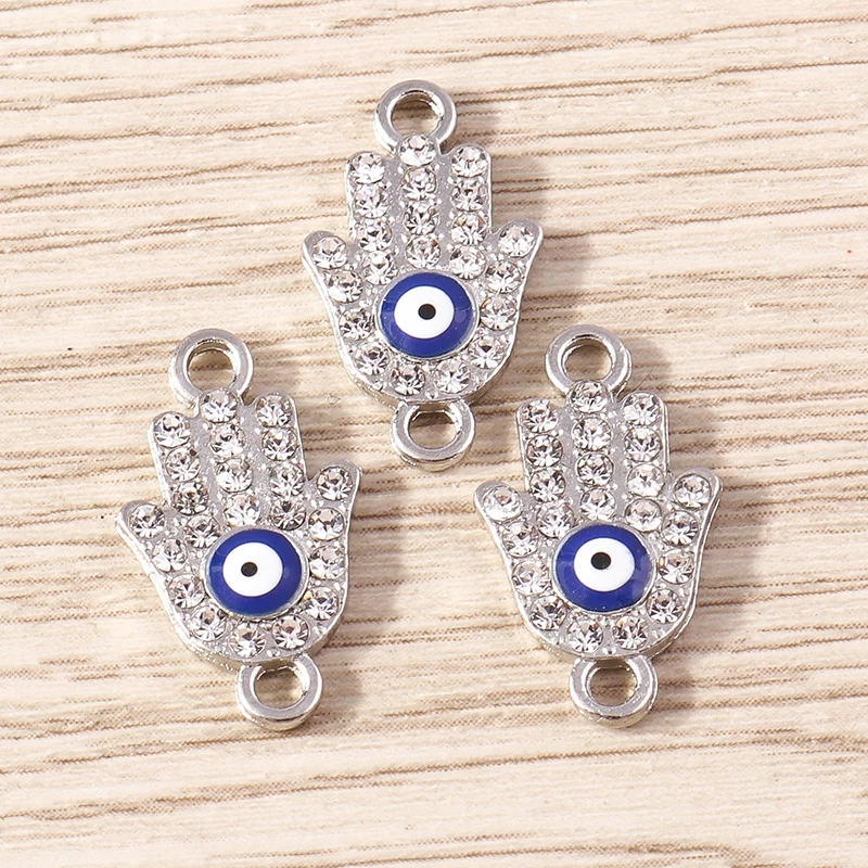 Tusember 10 Stück Boho-Kristall-Anhänger mit türkischem bösen Blick für die Schmuckherstellung, DIY-Ohrringe, Halsketten, Armbänder, Zubehör, Kunsthandwerk – Detail 5