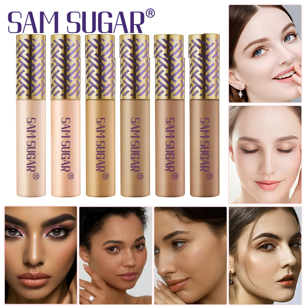 SAM SUGAR 6 Color Concealer & Corrective Foundation Long Lasting No Makeup Removal Natural Highlighting Waterproof Concealer