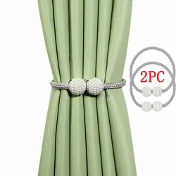 Magnetic Curtain Clip Room Accessories Pearl Ball Curtains Holder Buckle Rope Tieback Home Decor Hanging Ball Tie Back Holdback