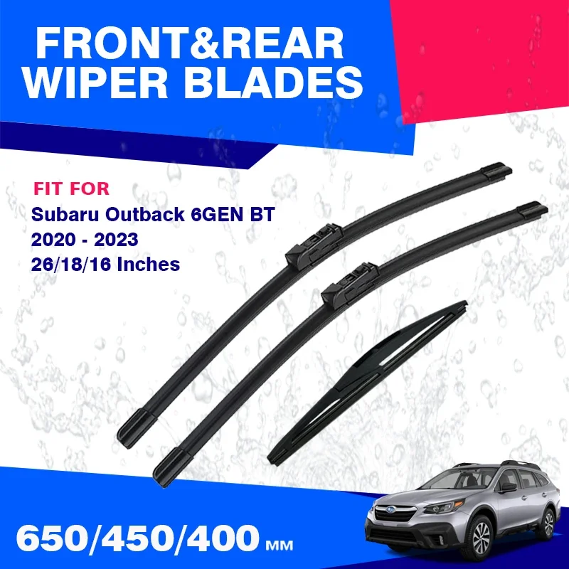 For Subaru Outback 6 GEN BT BT5 BT6 2020 2021 2022 2023 Front Rear Wiper Blades Windshield Windscreen Window Brushes Accessories