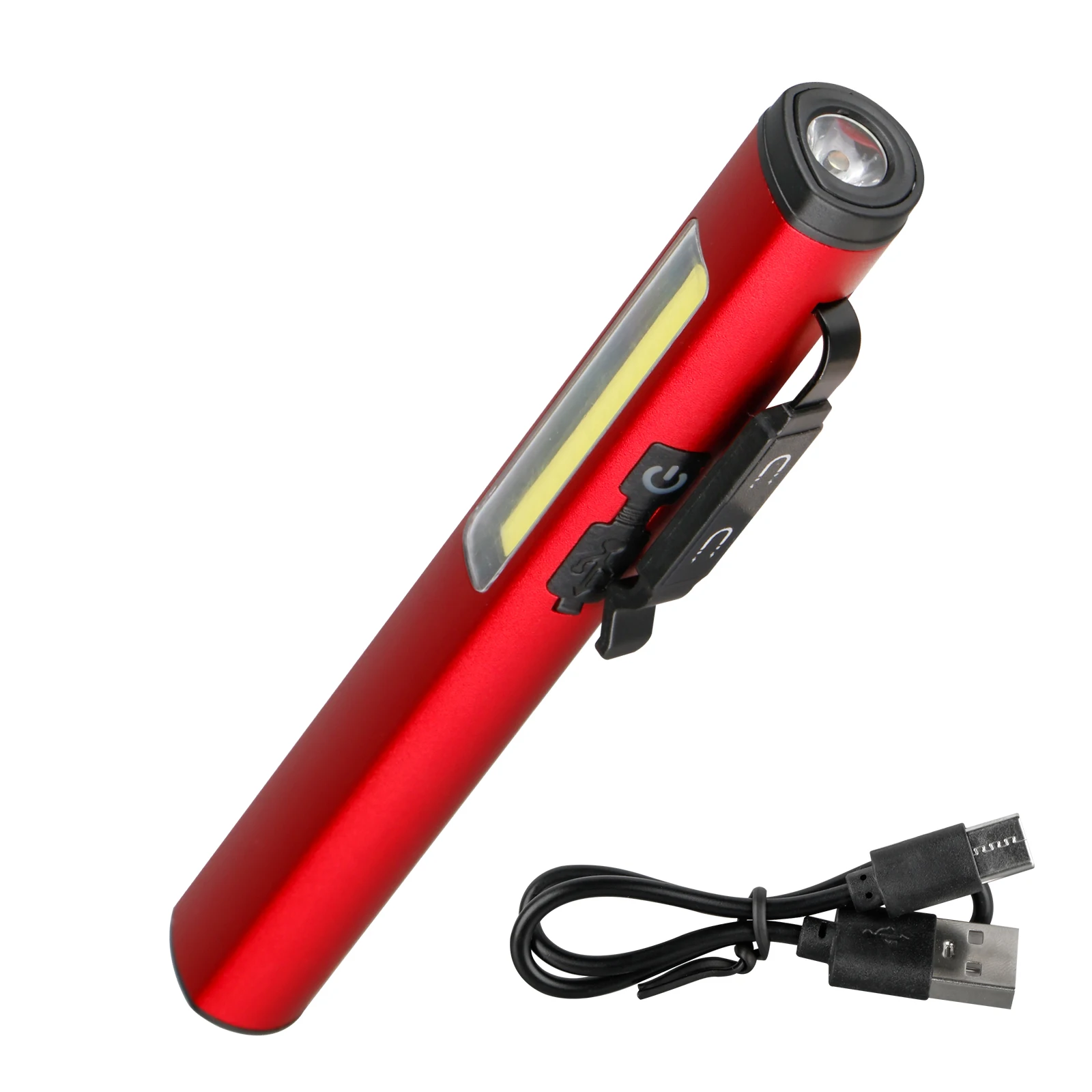 Mini-USB-wiederaufladbare LED-Taschenlampen mit Magnet, leichte, wasserdichte kleine Taschenlampe mit Clip für den Arbeitsnotfall