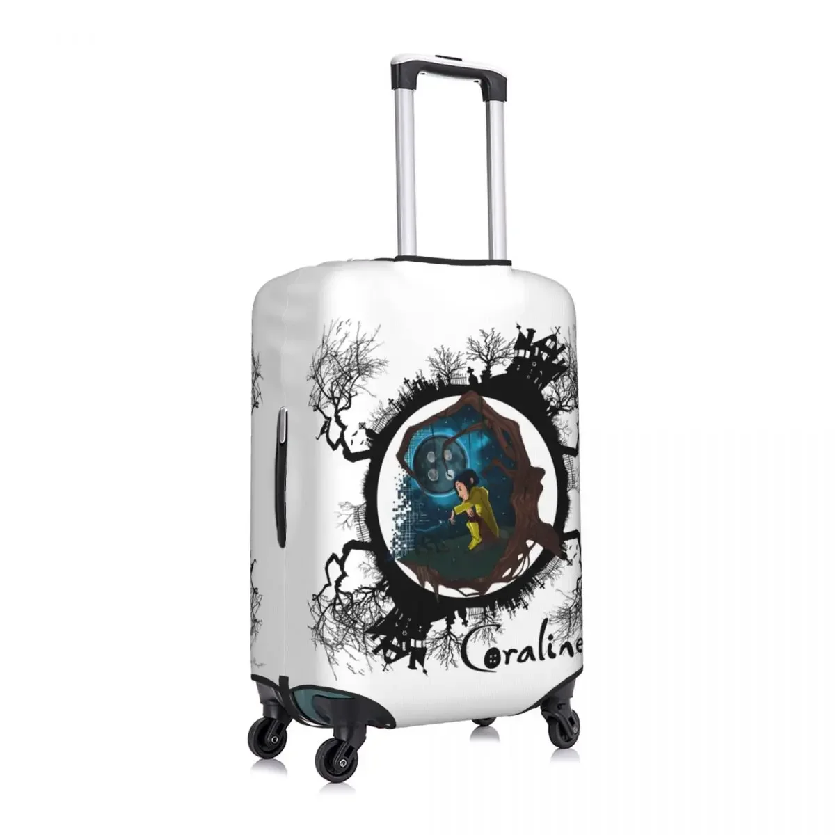 Custom Halloween Horror Film Coraline Luggage Cover Elastic Travel Suitcase Protective Covers Suit For 18-32 inch