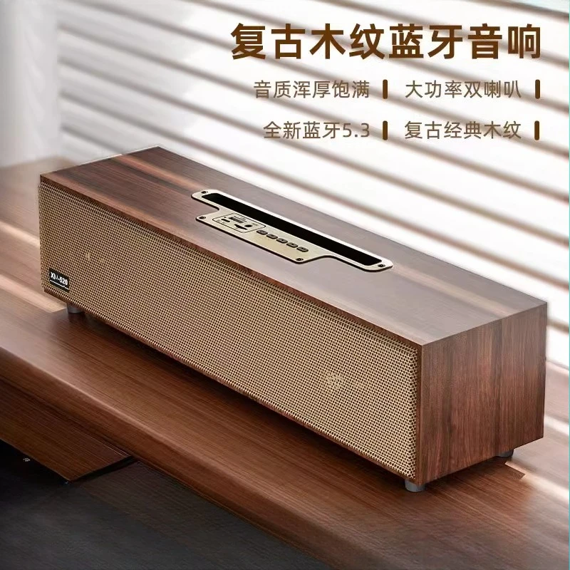 

New Xm520 Wooden Bluetooth Speakers Long Voice Bully Mobile Phone Stand Audio Computer Desktop Double Speaker Stereo
