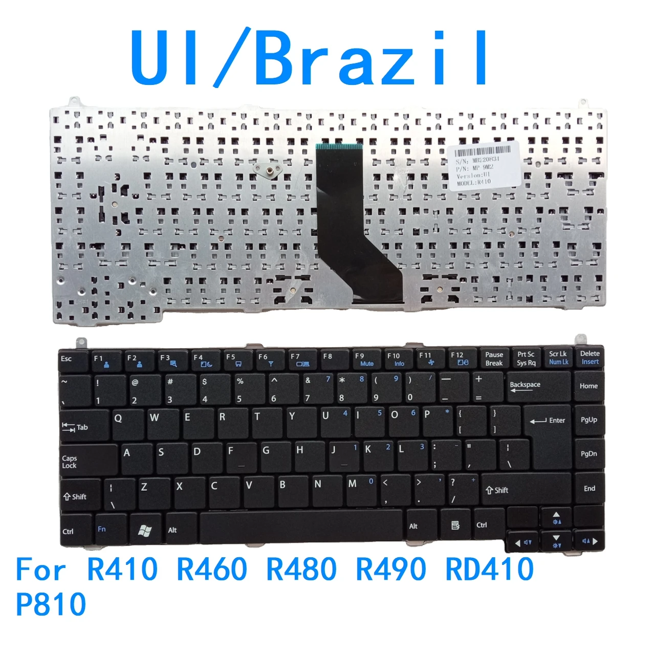 Novo teclado de idioma ui brasil para lg r410 r460 r480 r490 rd410 p810 notebook pc teclado de substituição