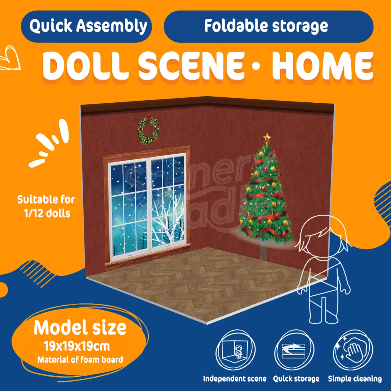 بولي كلوريد الفينيل صندوق أعمى الشكل الدعائم لعبة دمية عرض المشهد بقعة لتقوم بها بنفسك المقصورة نموذج لوحة خلفية للتماثيل القابلة للجمع