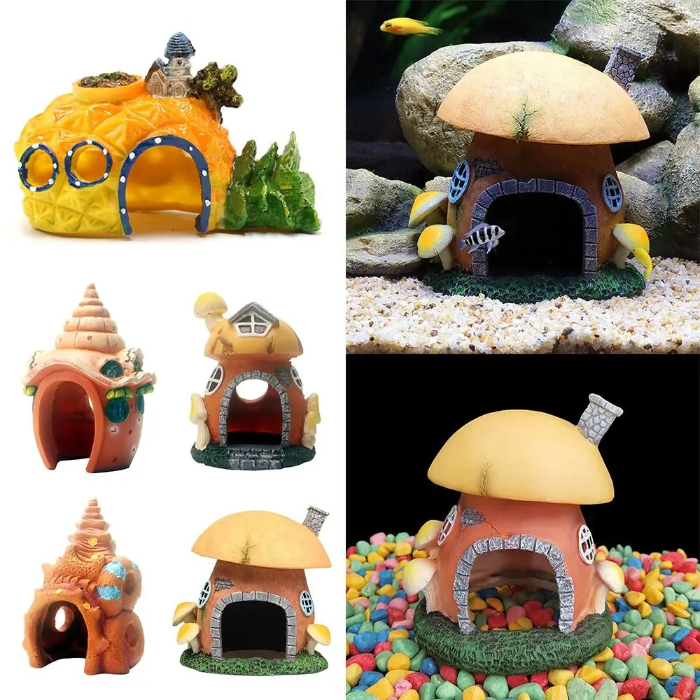 Conch House Aquarium Accessories Fish Tank Ornament Fish Tank Decor Figures Fish Shrimp Hiding Cave Aquarium Landscaping Decor