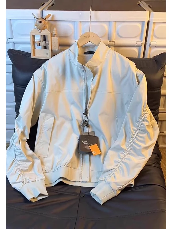 

Мужская демисезонная куртка-харрингтон цвета хаки с воротником-стойкой, устойчивая к износу, свободного кроя, молодежная, модная верхняя одежда от бренда Zoucan