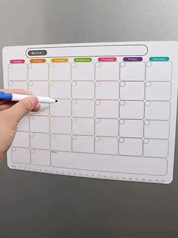 convenient refrigerator magnets, monthly and weekly plan books, magnetic calendar stickers, soft sticky note boards