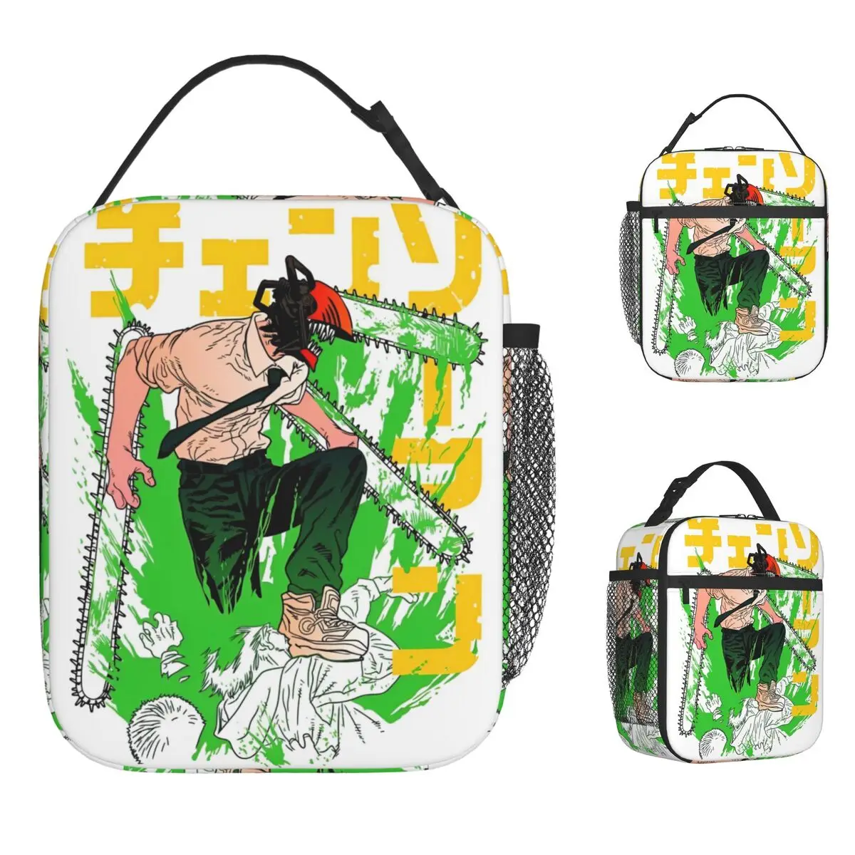 

Chainsaw Man PoteKoro Mascot Anime Lunch Bag Picnic Lunch Box For Child Cute Thermal Tote Handbags Waterproof Zipper Cooler Bag