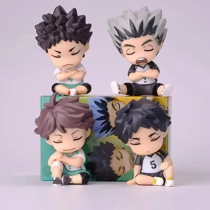 

Anime Haikyuu 4pcs Figures Bokuto Kotaro Akaashi Keiji Oikawa Tooru Iwaizumi Hajime 6cm Action Figures Q Version PVC Model Toys