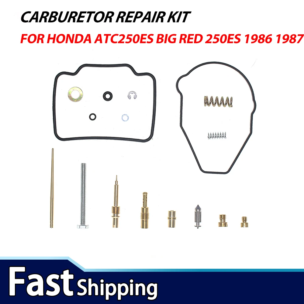 For Honda ATC250ES Big Red 250ES 1986 1987 Carburetor Repair Kit Carb Rebuild Set Gasket Needle Valve