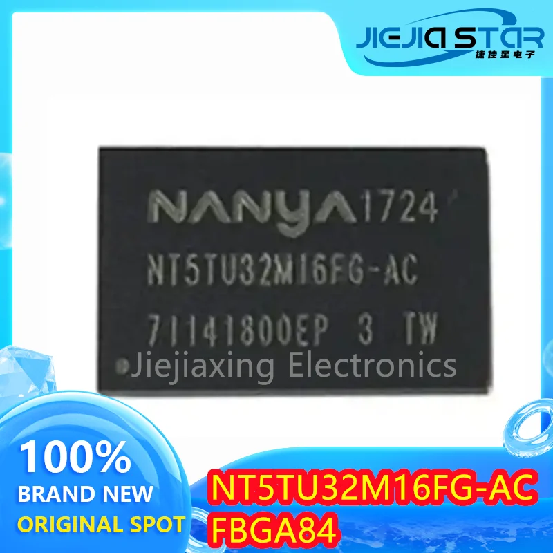 5 قطع NT5TU32M16FG-AC 100% العلامة التجارية الجديدة والأصلية FBGA84 DDR2 32M * 16 شريحة ذاكرة فلاش شحن مجاني إلكترونيات