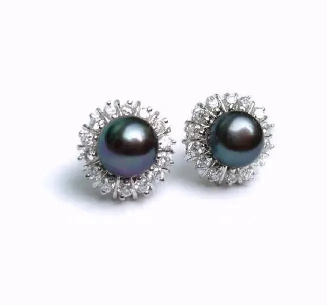

Free 8-9mm Akoya Black Natural Pearl Earring