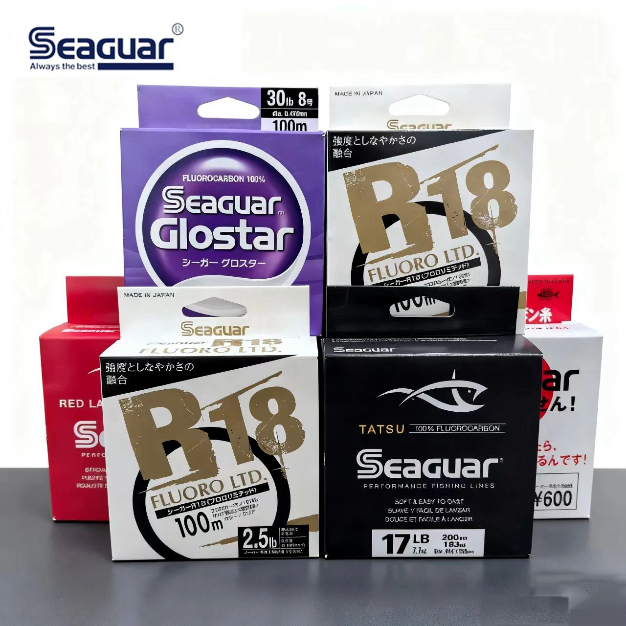 Оригинальная 100% флюорокарбоновая леска Seaguar 100 м/183 м 1,5 фунта-70 фунтов, вся серия, японская леска из фторкарбона