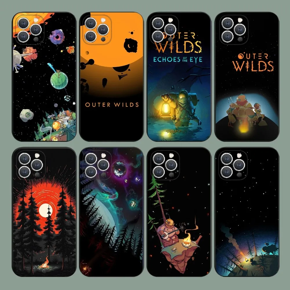 O-Outer Wilds Game  Phone Case For iPhone 15,14,13,12,11,Plus,Pro Max,XS,X,XR,SE,Mini,8,7 Soft Silicone Black Cover