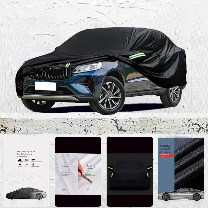 

For Geely yuanjing x6 fit Outdoor Protection Full Car Covers Snow Cover Sunshade Waterproof Dustproof Exterior Car cover Black