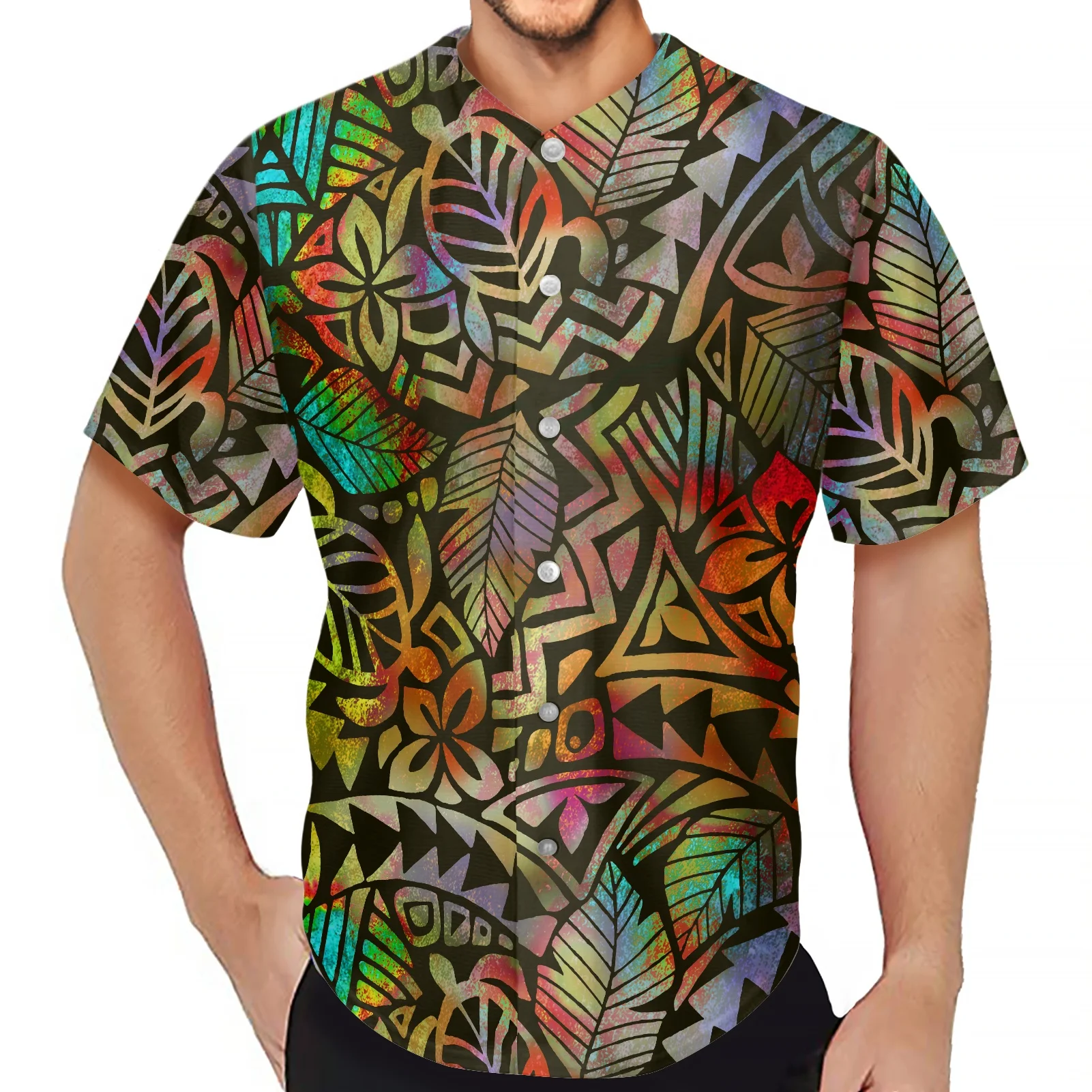 Hot Selling Custom Casual Summer Men Baseball Jersey Sublimation Print Uniform Polynesian Tribal Clothing Samoa Fiji Hawaiian