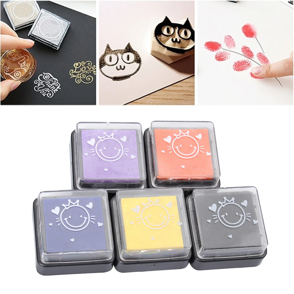 5 Stuks Kleurrijke Vinger Inkt Pads Wateroplosbare Sneldrogende Stempels Voor Kinderen Diy Kaarten Vinger Schilderen Art Craft Inkt stempels