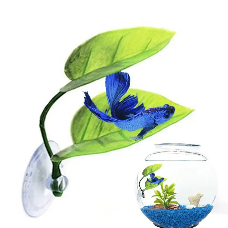 Fish Tank Betta Leaf Simulation Water Grass Betta Fish Rest Spawning Ornamental Plant Fighting Fish Leaf Aquarium Accessories