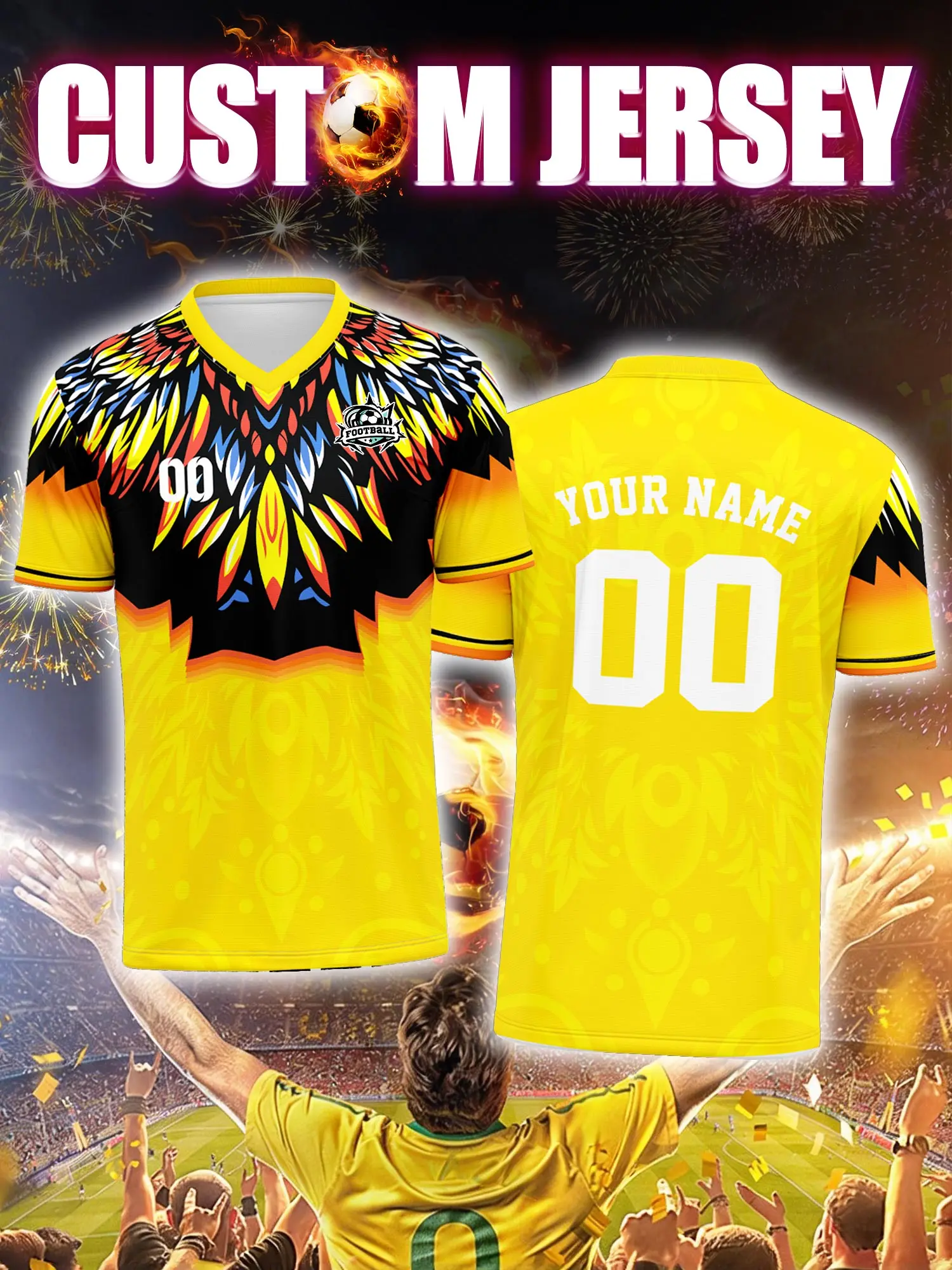 Camiseta de Fútbol Personalizada con Número y Nombre, Camiseta para la Copa de Barrio, Ropa Deportiva Transpirable para Partidos de Fútbol Comunitarios