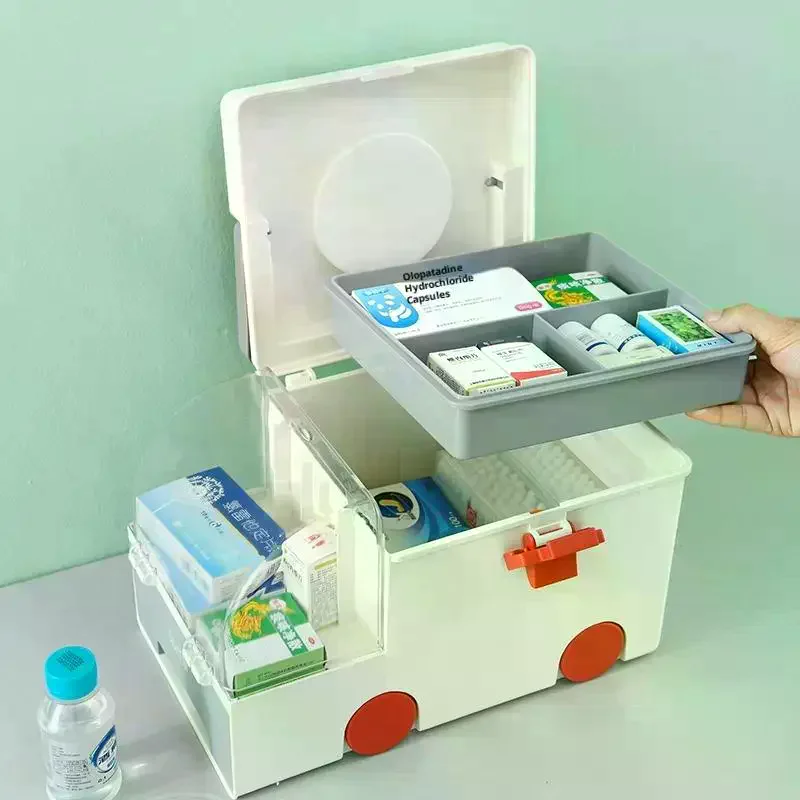 Portable Ambulance Medicine Box Large Capacity Household Medicine Medical Classification Sundries Storage Boxs