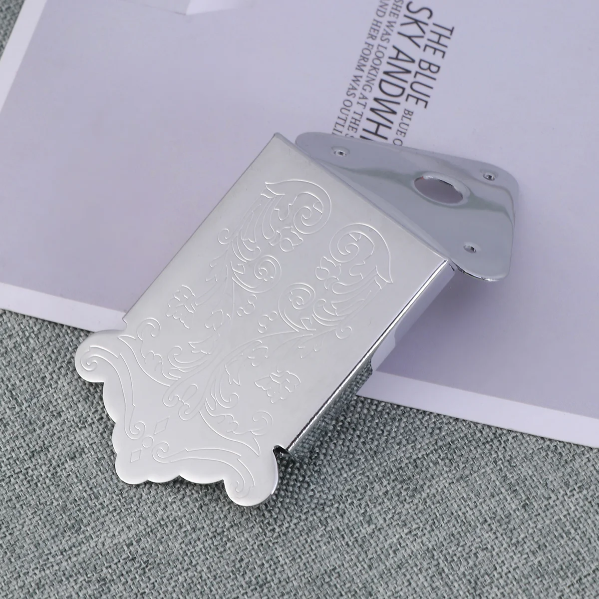 

8-String Mandolin Guitar Tailpiece Chrome Plated For Instrument Decoration Shiny Finish Removable Cover