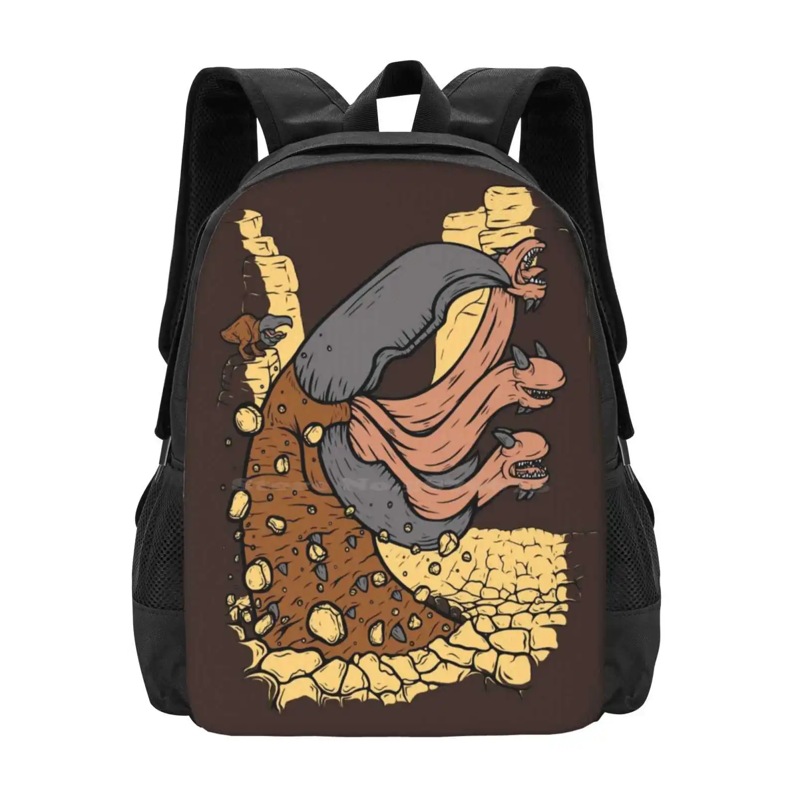 Tremors Hot Sale Schoolbag Backpack Fashion Bags Tremors Dirt Worm Brown Horror Movie Scary Sand Tongue Graboid