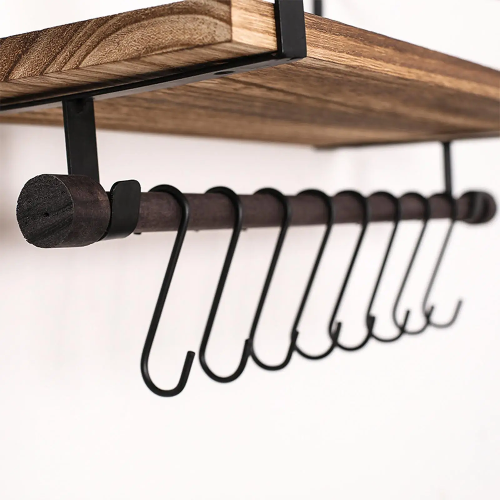 

Wall Floating Wood Shelves Holder Rack Storage Bathroom Organizer Shelf