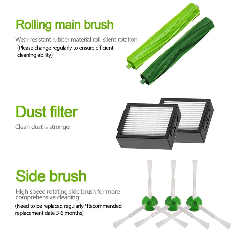 High Quality For irobot roomba parts I Series Roomba i7 J7 Plus I3 E5 Main Side Brush Filter Dust Bag Home Appliance Accesorios