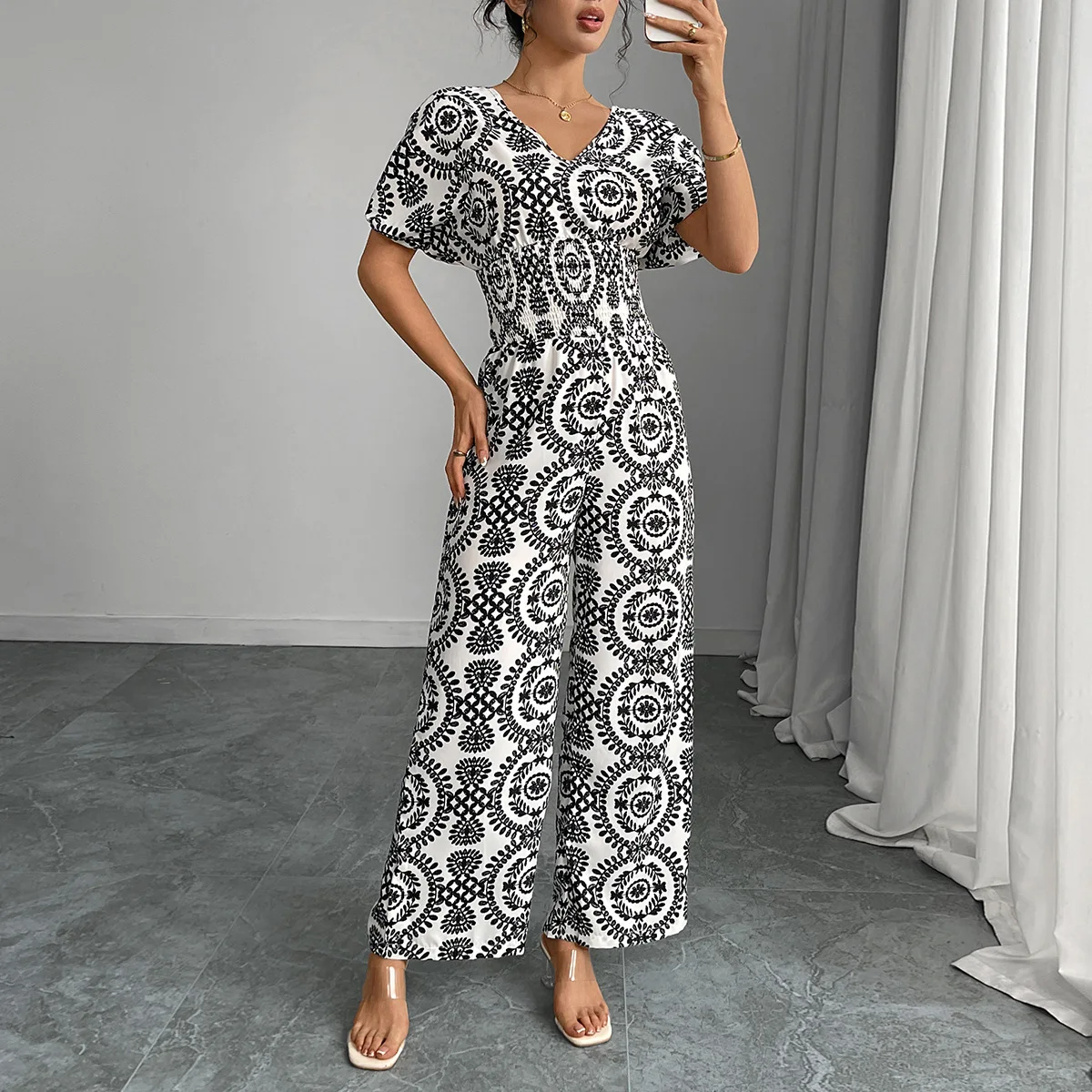 Bohemian Jumpsuit Women's 2025 Summer Vacation Style European and American One-piece Dress