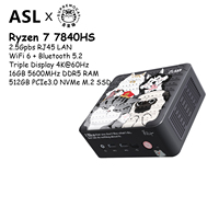 ASL & Supremo Cat Co-Branded Mini PC AMD Ryzen 7 7840HS 16GB DDR5 RAM 512GB M.2 SSD Windows 11 Pro WiFi 6 BT 5.2 Gaming Computer