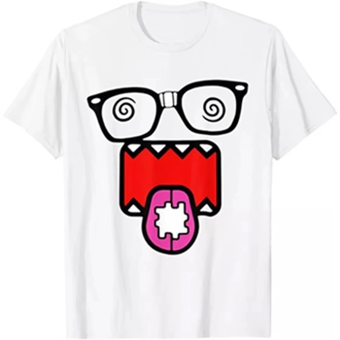 

Kawaii Oversized Pattern Y2K New Retro Cotton Printing T-shirt Women's Crew Neck Loose T-shirt Men's Street Couple Clothing Top