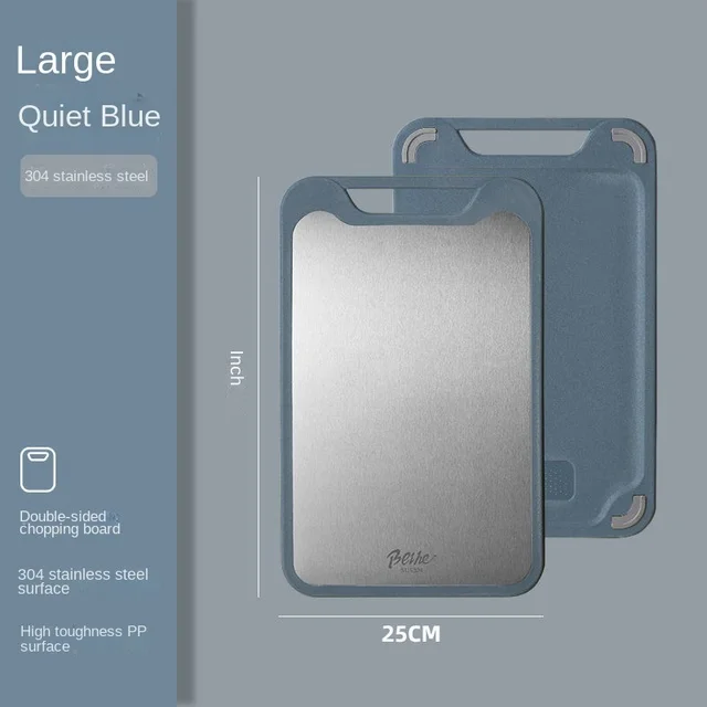 304 Stainless Steel Cutting Board Double-Sided Chopping Board Kitchen Fruit Cutting Board Kitchen Rolling Chopping Board