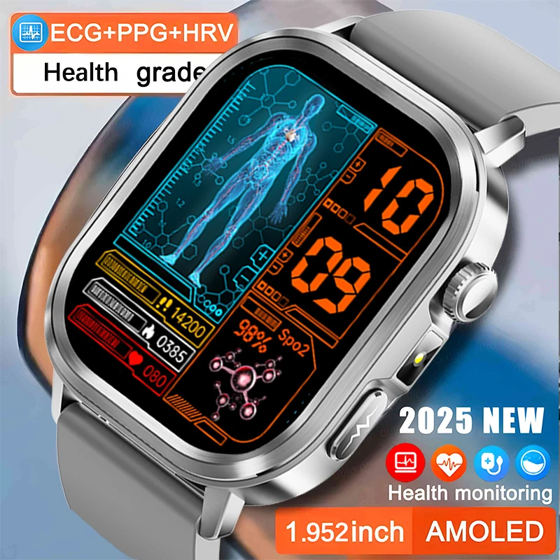 

2025 New ECG+HRV AI Health Diagnose Smartwatch Men Women Sleep Clock Blood Lipid BP Uric Acid Heart Rate Tracker IP68 Smartwatch