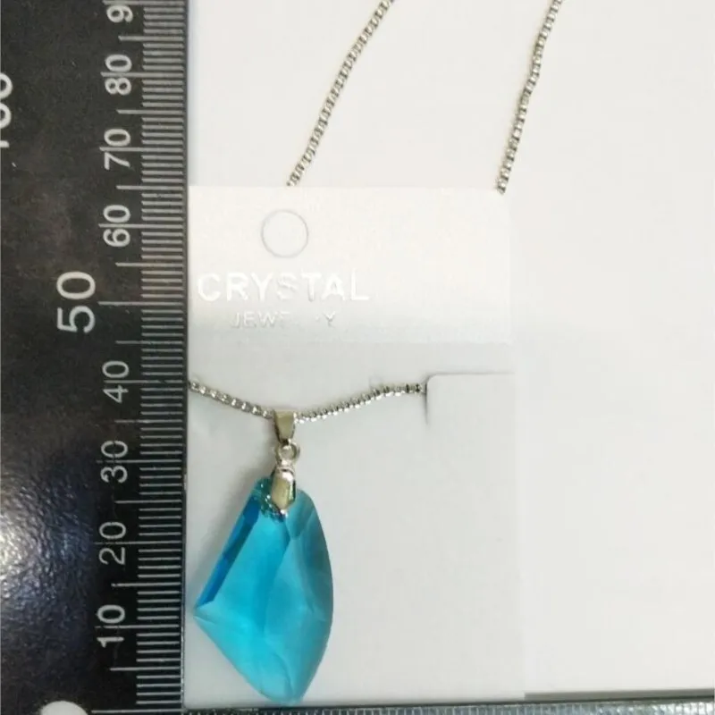 Ax shape Wishing stone Irregular crystal Pendant Necklace box chain charm girl fashion jewelry quality party lover birthday gift
