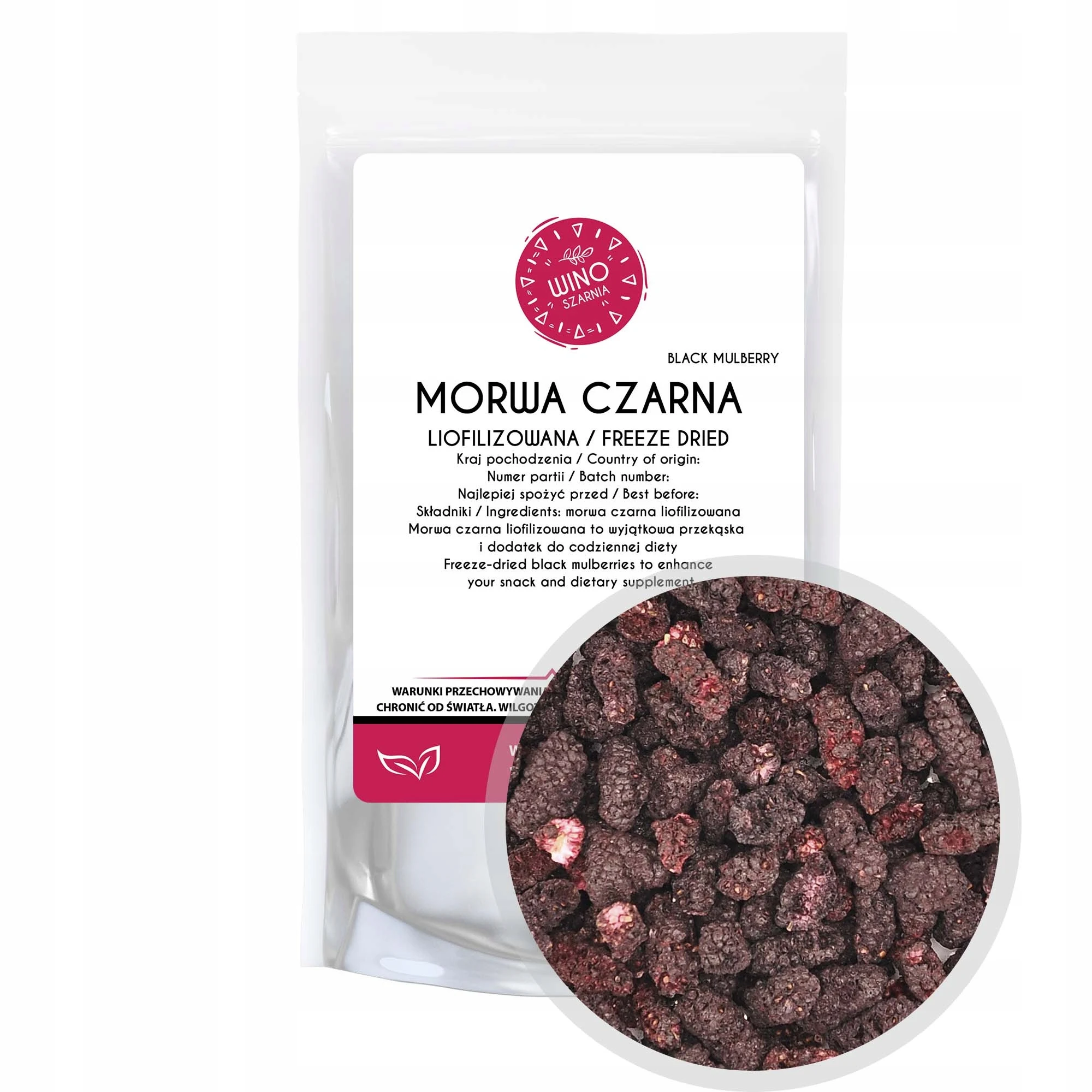 Zwarte moerbeien, volledig gevriesdroogd - 50g superfood, perfect voor muesli en yoghurt