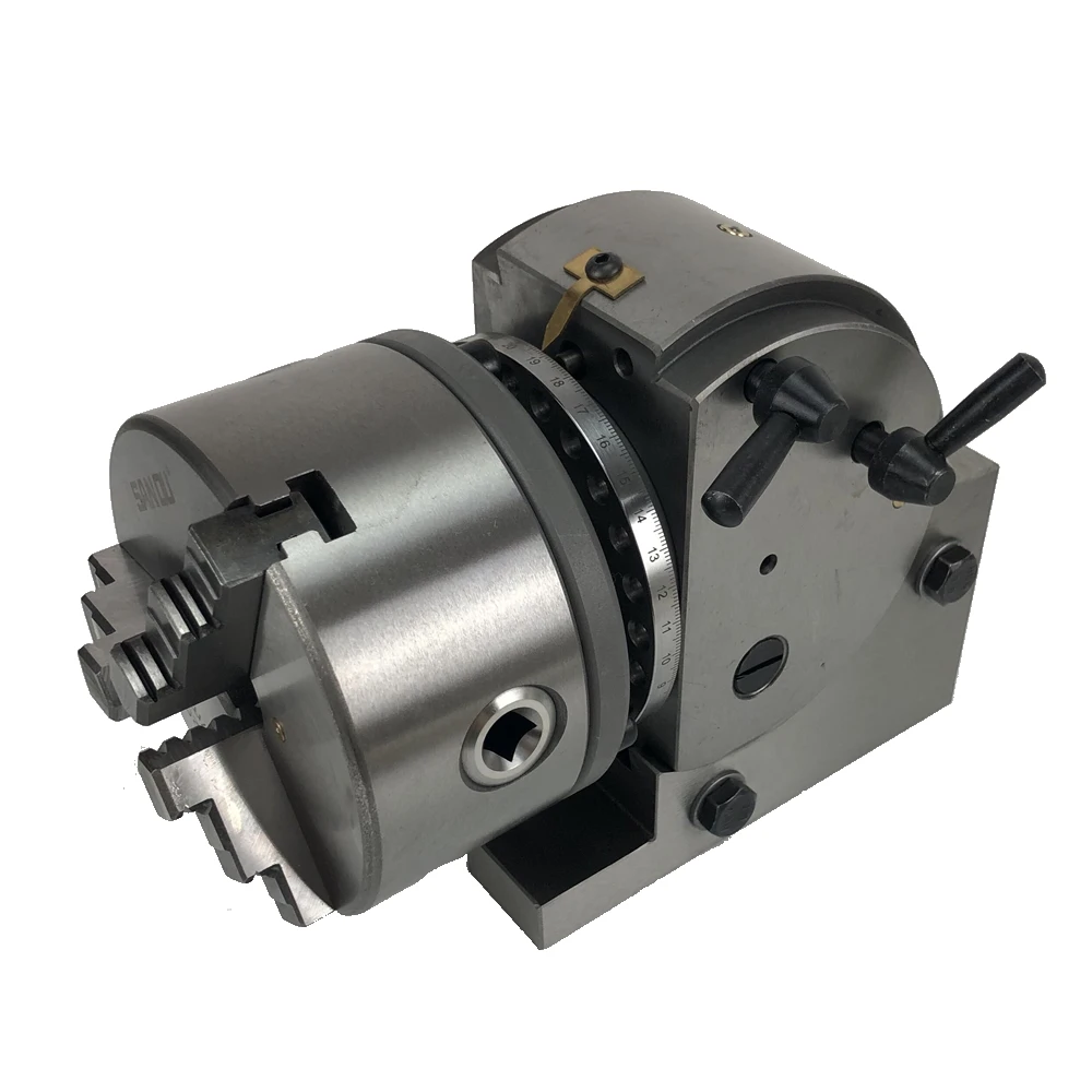 Center Height 128mm CNC Dividing Head BS-1 6 Inches 3 Jaw 160MM Chuck CNC 4th Rotary Axis CNC Tailstock