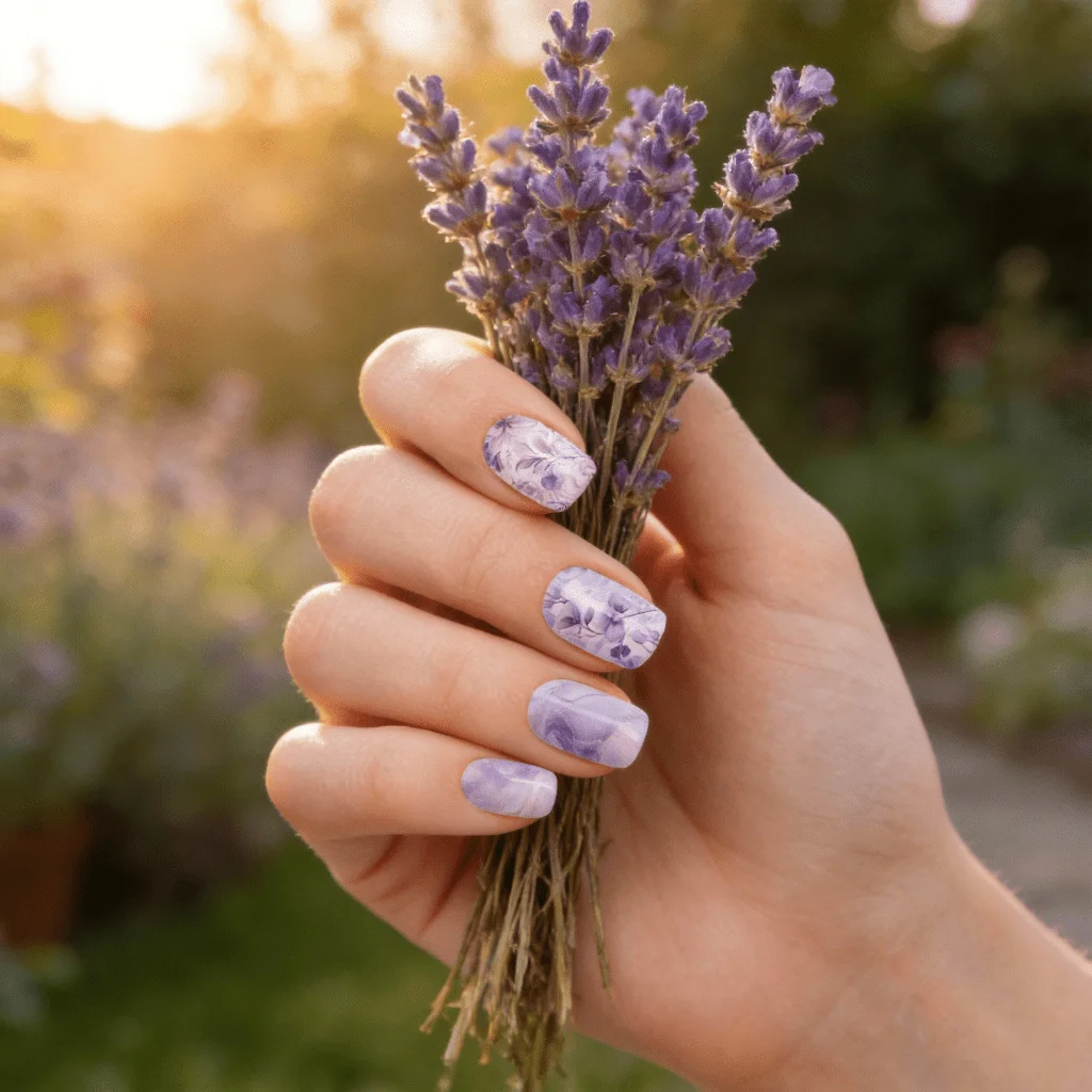 24pcs Medium Square Watercolor Blooming Ink Wash Floral Press on Nails, Fake Nails, False Nails, UV Printed Full Cover Reusable Jelly Look with Jelly Gel & File, Elegant Bridesmaid Wedding Gift.
