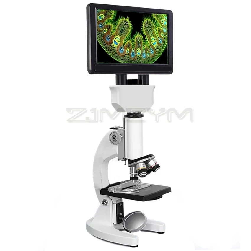 Imagem -02 - Laboratório Digital Microscópio Composto Microscópio Composto Biológico 100x Oculares Tela Lcd