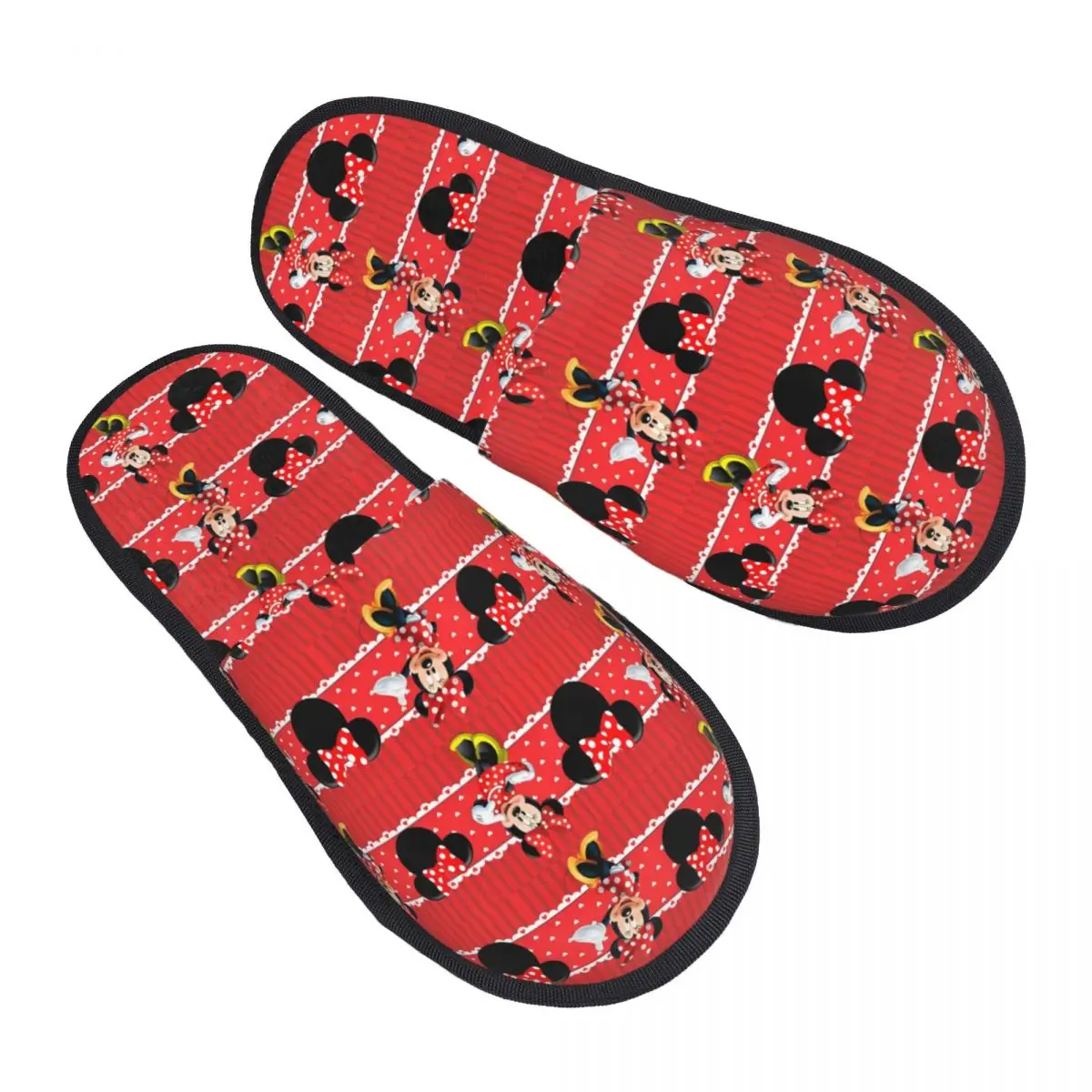 

Mickey Minnie Cartoon House Slippers Indoor Soft Memory Foam Slides Non-skid
