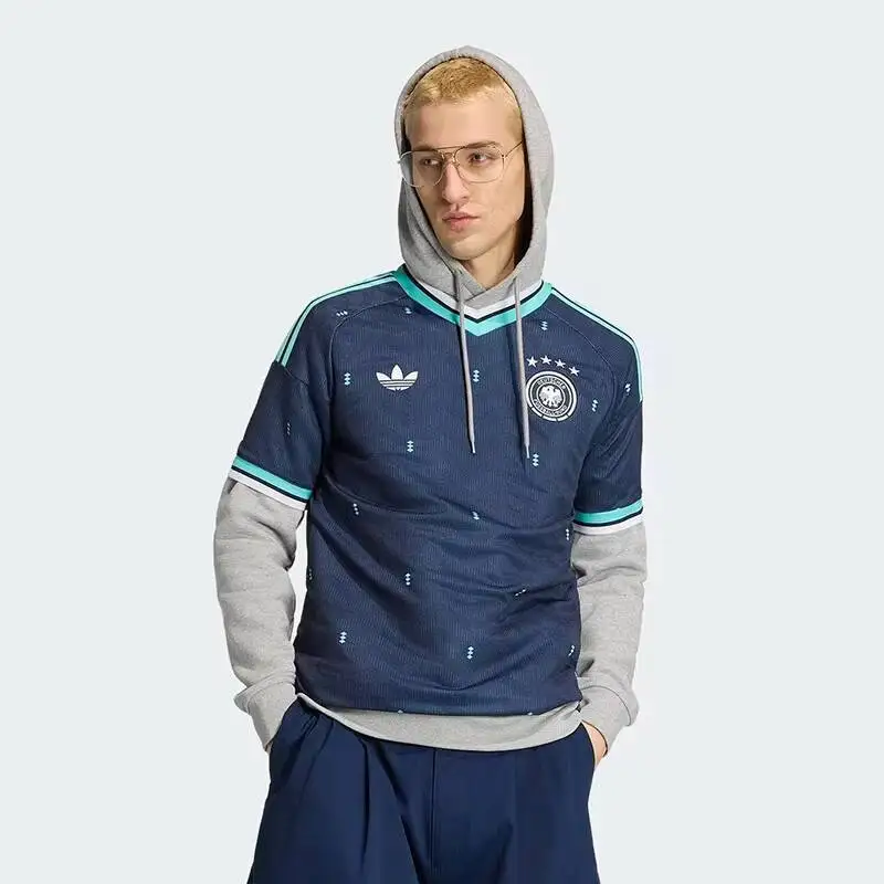 Camiseta Deportiva Adidas Alemania 2026 para Hombre, Manga Corta, Climacool, Transpirable, Cuello en V, Tejido Doble, Informal, JN2074