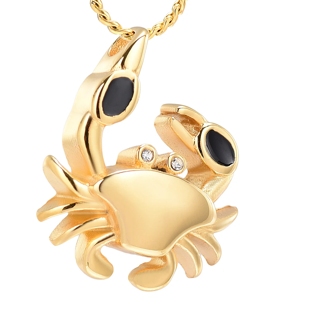IJD9259 Crab Marine Organism I Commemorative Cremation Small Bottle Ash Capsule Pendant Necklace Commemorative
