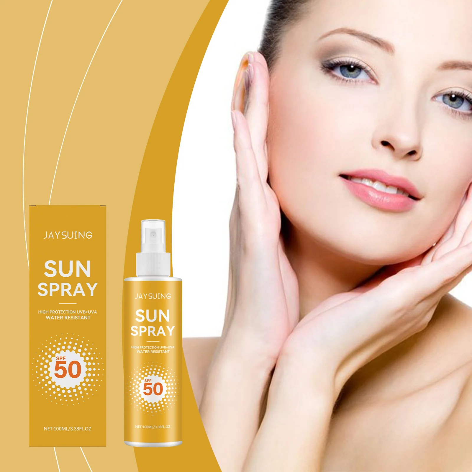 

Sunscreen Spray Spf 50 Long Term Protection Skin UV Rays Isolation Anti Aging Refreshing Hyaluronic Acid Moisturizing Spray ﻿