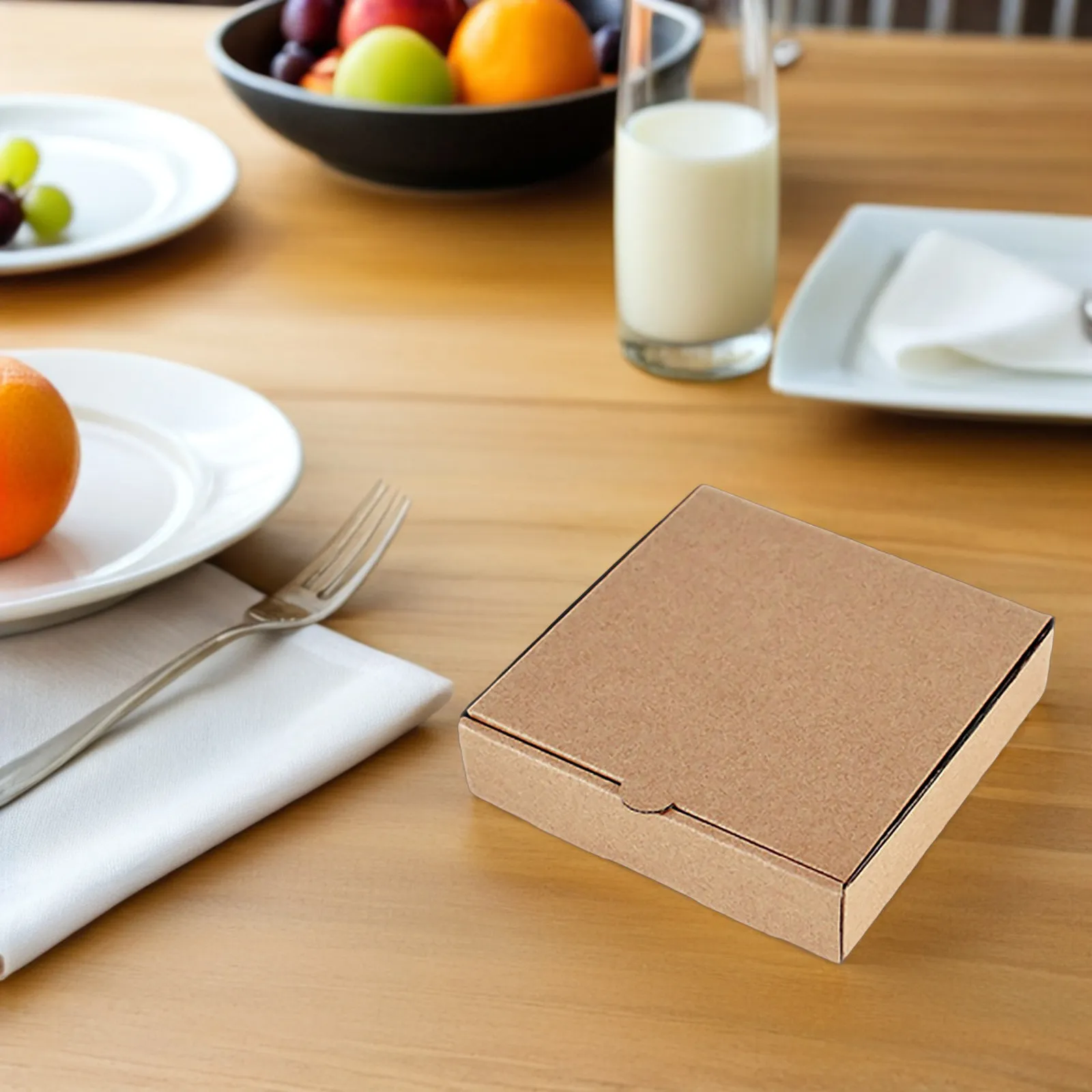 10Pcs Mini Pizza Boxes Kraft Cardboard Square Personal Size Party Favor Cookie Pie Craft Storage Container Personal Pizza Boxes