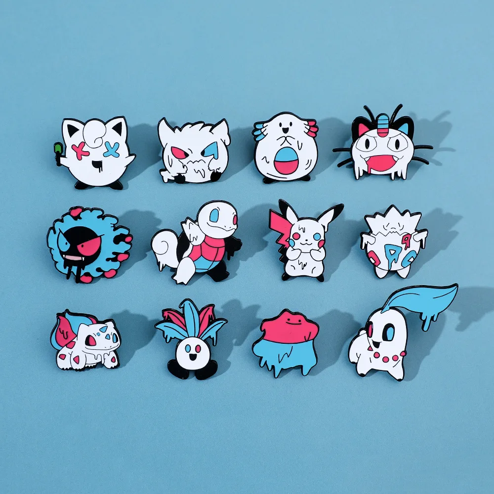 Pokémon Personalized Brooch Creative and Funny Halloween Dark Wind Alloy Accessories Y2k Fashion Toys Anime Frind