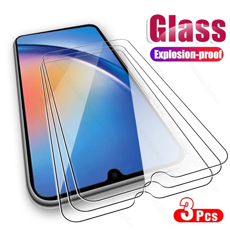 Samung A34 5G Case 3PCS 9H Premium Screen Protector Tempered Glass Cover For Samsung Galaxy A 34 A34 5G 2023 SM-A346B 6.6